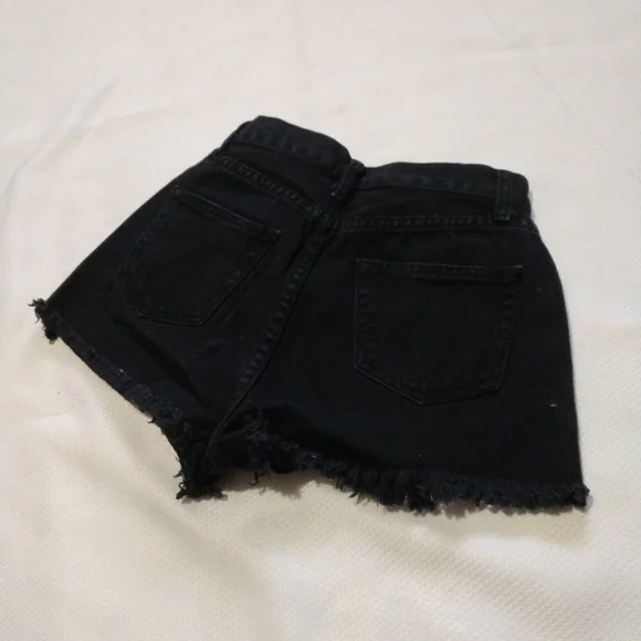 Women's XS 24" John Galt cut off high waisted black denim shorts, LIKE NEW! - Picture 6 of 7